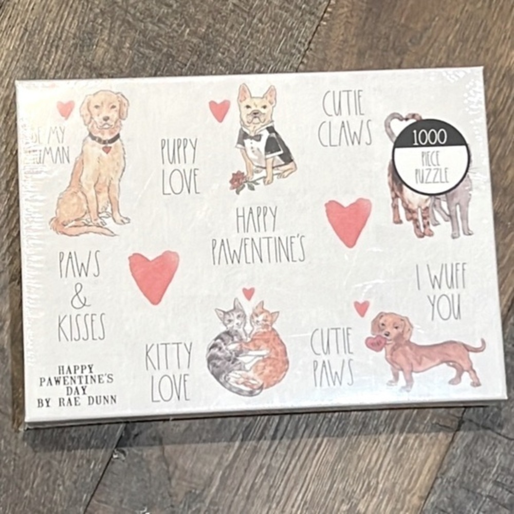 PETS - Rae Dunn - ‘ Happy Pawentine’s’ 1000 piece puzzle. NWT